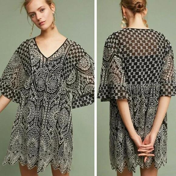 Anthropologie Dresses & Skirts - Anthropologie Akemi + Kin Brooke Eyelet Swing Dress Black/White – Size 2